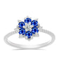 Anillo de Plata con Zafiro Azul Australiano y Topacio Blanco