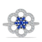 Anillo de Plata con Zafiro Azul Australiano y Topacio Blanco