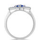Anillo de Plata con Zafiro Azul Australiano y Topacio Blanco