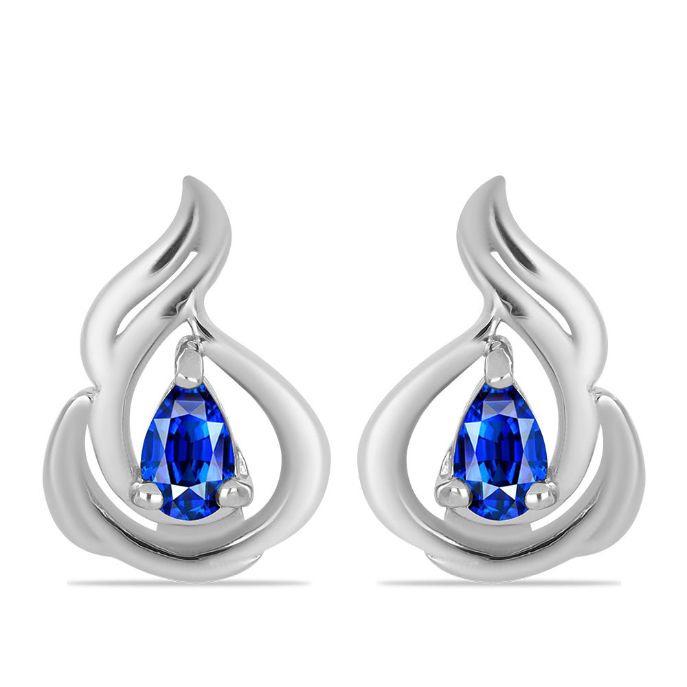 Pendientes de Plata con Zafiro Azul Australiano