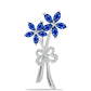 Broche de Plata con Zafiro Azul Australiano y Topacio Blanco