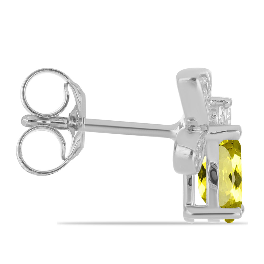 Pendientes de Plata con Topacio Limón y Topacio Blanco 2 