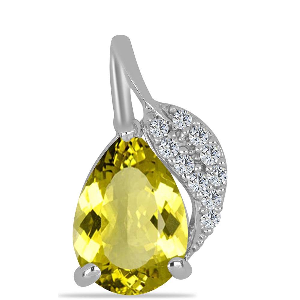 Colgante de Plata con Topacio Limón y Topacio Blanco 1 