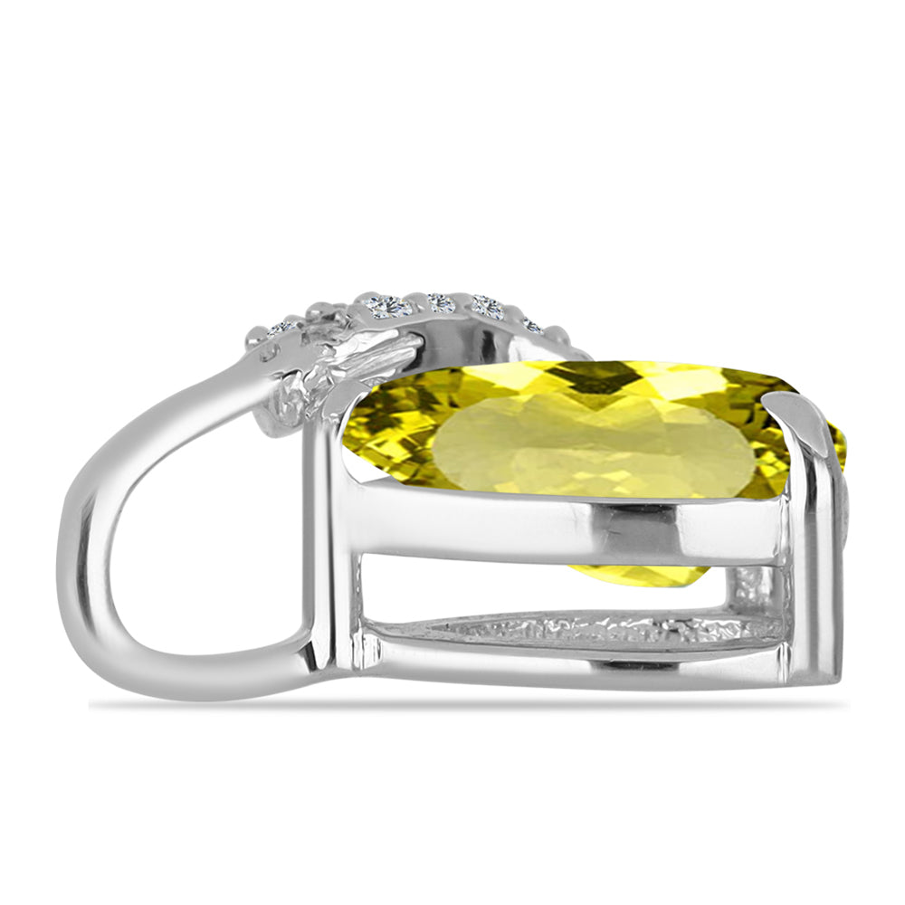 Colgante de Plata con Topacio Limón y Topacio Blanco