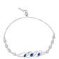 Pulsera de Plata con Zafiro Azul Australiano y Topacio Blanco
