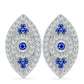 Pendientes de Plata con Zafiro Azul Australiano y Topacio Blanco