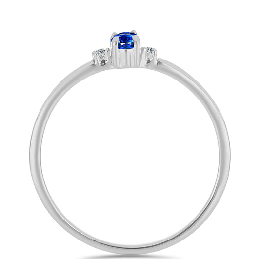 Anillo de Plata con Zafiro Azul Australiano y Topacio Blanco