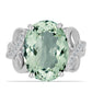 Anillo de Plata con Amatista Verde y Topacio Blanco