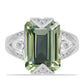Anillo de Plata con Amatista Verde y Topacio Blanco