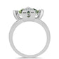 Anillo de Plata con Amatista Verde y Topacio Blanco