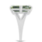 Anillo de Plata con Amatista Verde y Topacio Blanco