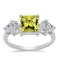 Anillo de Plata con Topacio Limón y Topacio Blanco