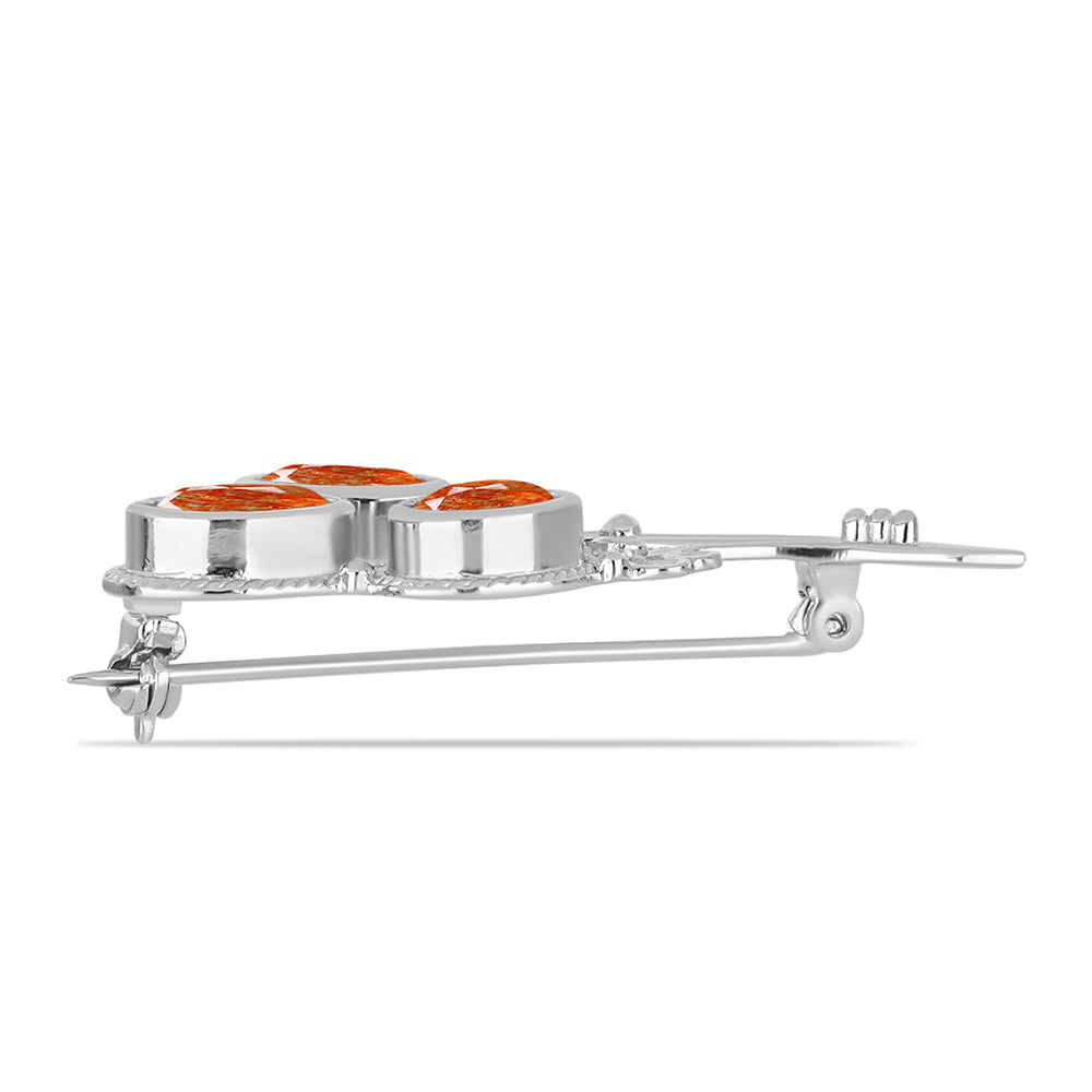 Broche de Plata con Piedra Solar de Oregon