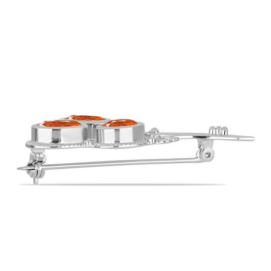 Broche de Plata con Piedra Solar de Oregon