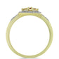 Anillo de Plata Bañada en Oro con Diamante Rojo y Diamante blanco