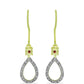 Pendientes de Plata Bañada en Oro con Diamante Rojo y Diamante blanco
