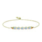 Pulsera de Plata Bañada en Oro con Ópalo Welo y Chakra Turmalina