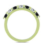 Anillo de Plata Bañada en Oro con Obsidiana y Topacio Blanco