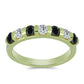 Anillo de Plata Bañada en Oro con Obsidiana y Topacio Blanco