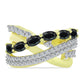 Anillo de Plata Bañada en Oro con Obsidiana y Topacio Blanco