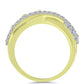Anillo de Plata Bañada en Oro con Obsidiana y Topacio Blanco