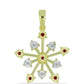 Colgante de Plata Bañada en Oro con Diamante Rojo y Diamante blanco