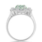 Anillo de Plata con Amatista Verde y Topacio Blanco