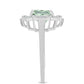 Anillo de Plata con Amatista Verde y Topacio Blanco