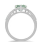 Anillo de Plata con Amatista Verde y Topacio Blanco