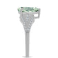 Anillo de Plata con Amatista Verde y Topacio Blanco