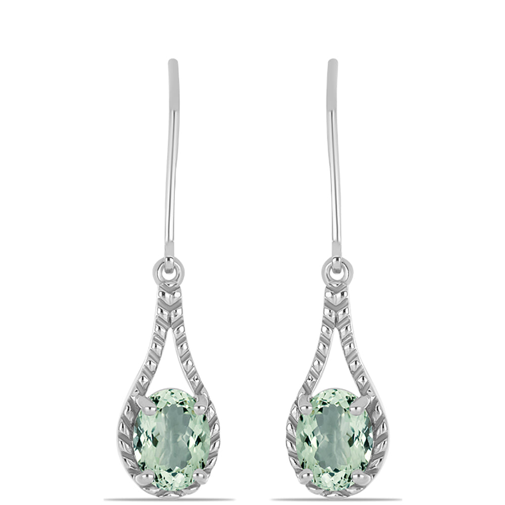 Pendientes de Plata con Amatista Verde