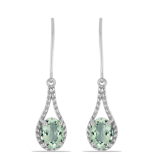 Pendientes de Plata con Amatista Verde