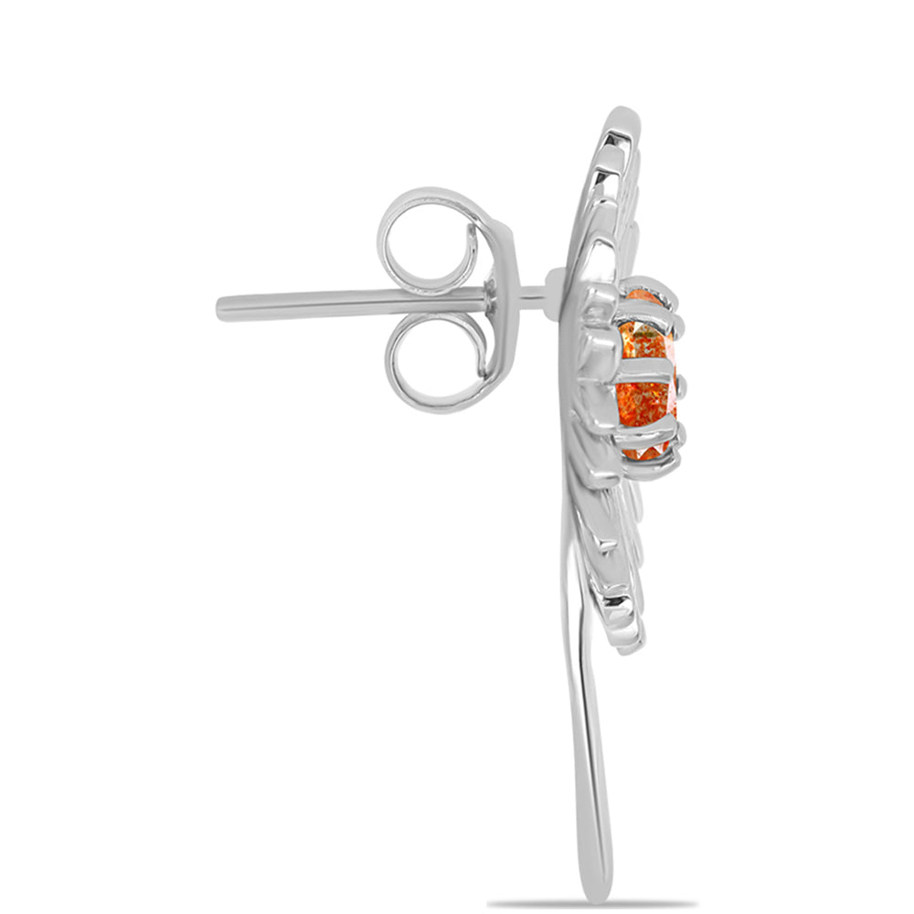 Pendientes de Plata con Piedra Solar de Oregon