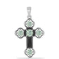 Cruz Colgante de Plata con Amatista Verde