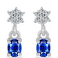 Pendientes de Plata con Zafiro Azul Australiano y Topacio Blanco