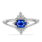Anillo de Plata con Zafiro Azul Australiano y Topacio Blanco