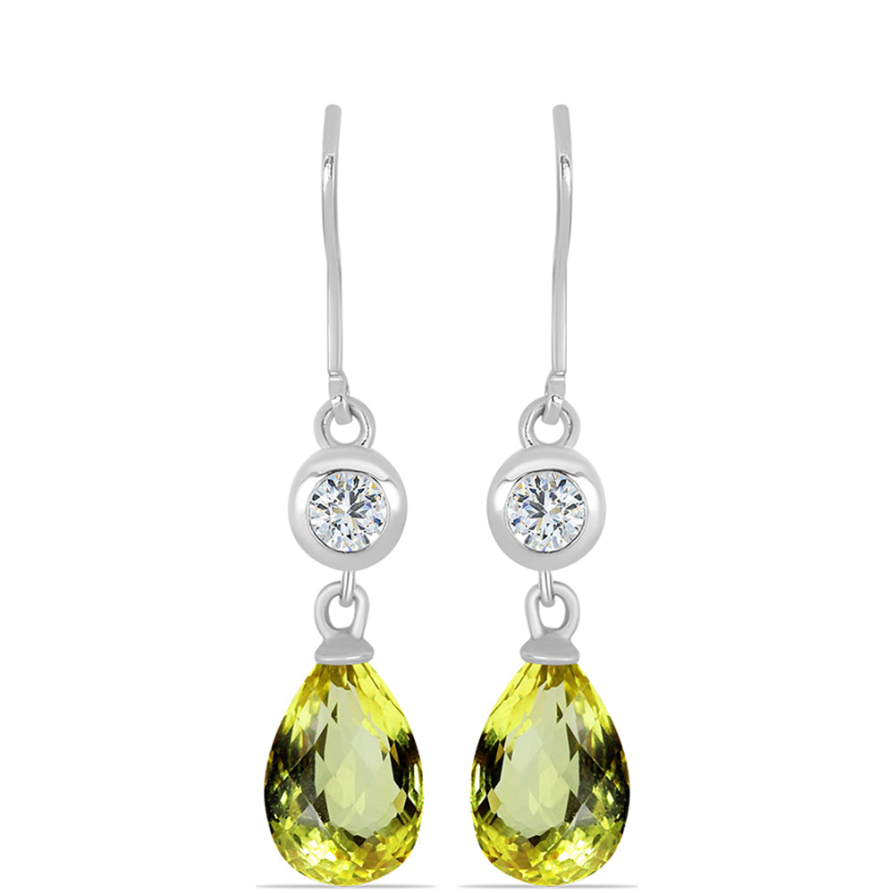 Pendientes de Plata con Topacio Limón y Topacio Blanco