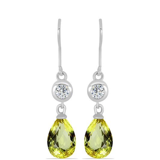 Pendientes de Plata con Topacio Limón y Topacio Blanco