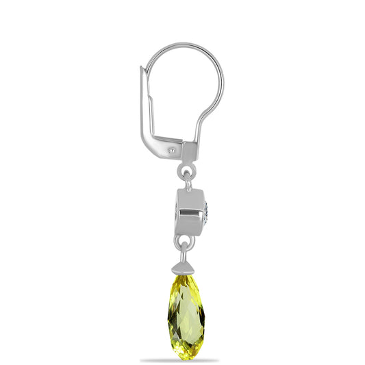 Pendientes de Plata con Topacio Limón y Topacio Blanco