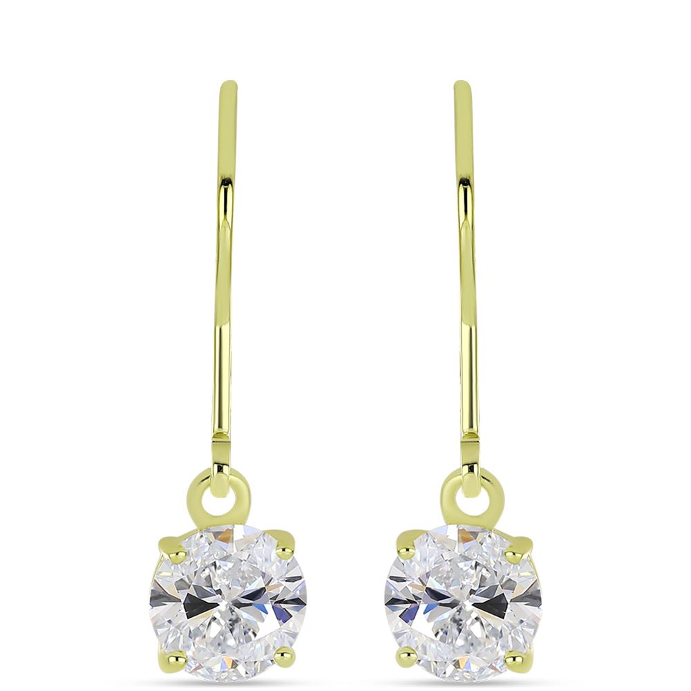 Pendientes de Plata Bañada en Oro con Diamante certificado y cultivado en laboratorio 1 
