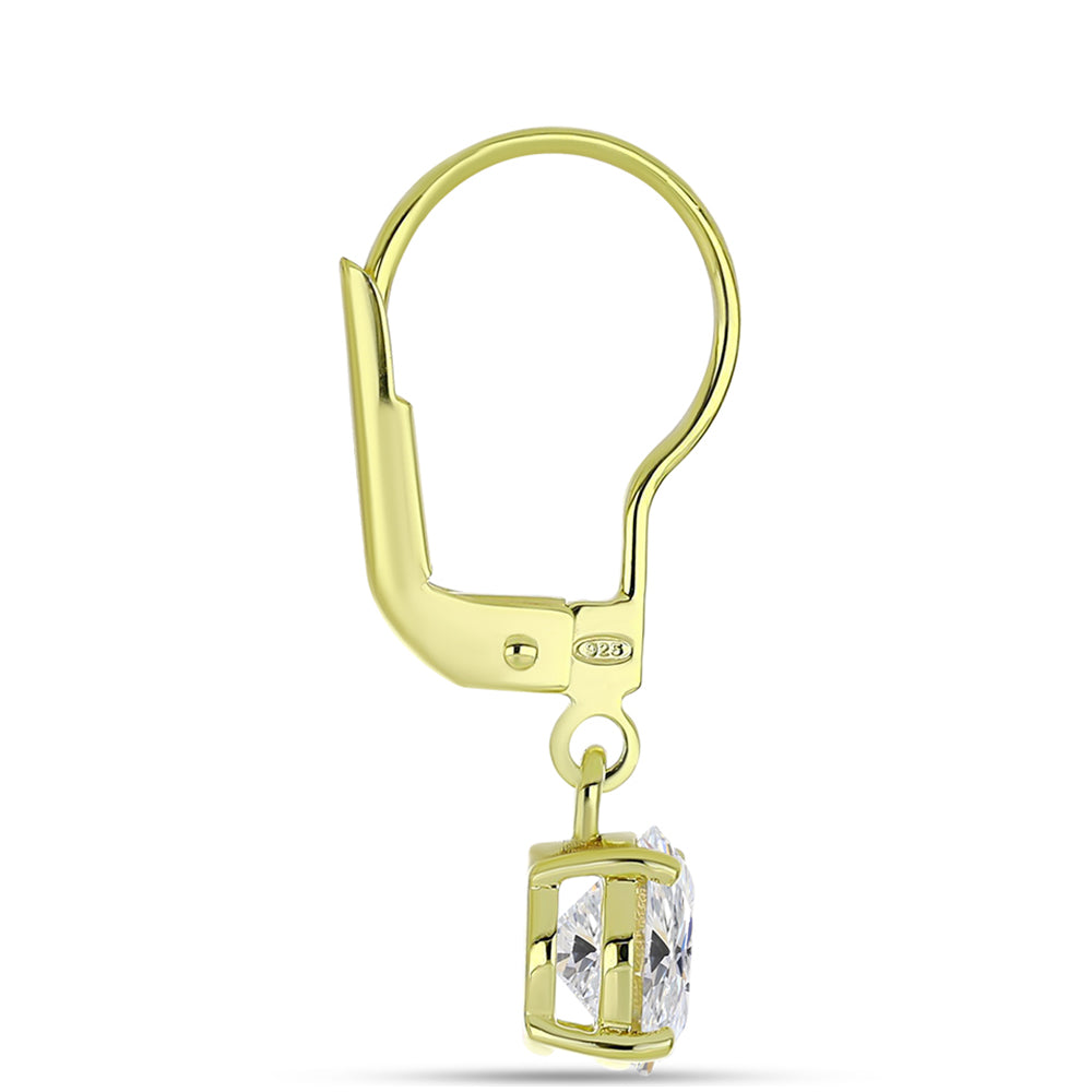 Pendientes de Plata Bañada en Oro con Diamante certificado y cultivado en laboratorio