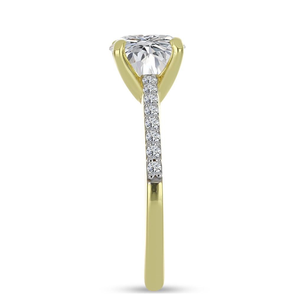 Anillo de Plata Bañada en Oro con Diamante certificado y cultivado en laboratorio y Zircón blanco natural 4 