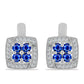 Pendientes de Plata con Zafiro Azul Australiano y Topacio Blanco