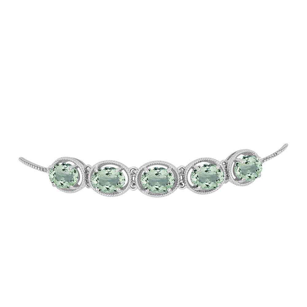 Pulsera de Plata con Amatista Verde 2 