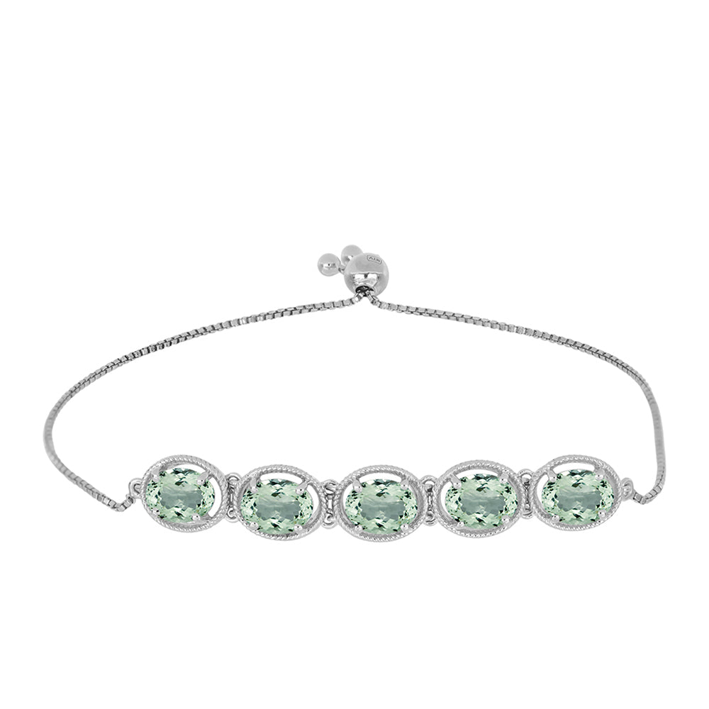 Pulsera de Plata con Amatista Verde