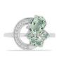 Anillo de Plata con Amatista Verde y Topacio Blanco