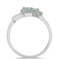Anillo de Plata con Amatista Verde y Topacio Blanco