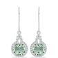 Pendientes de Plata con Amatista Verde y Topacio Blanco
