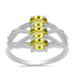 Anillo de Plata con Topacio Limón y Topacio Blanco