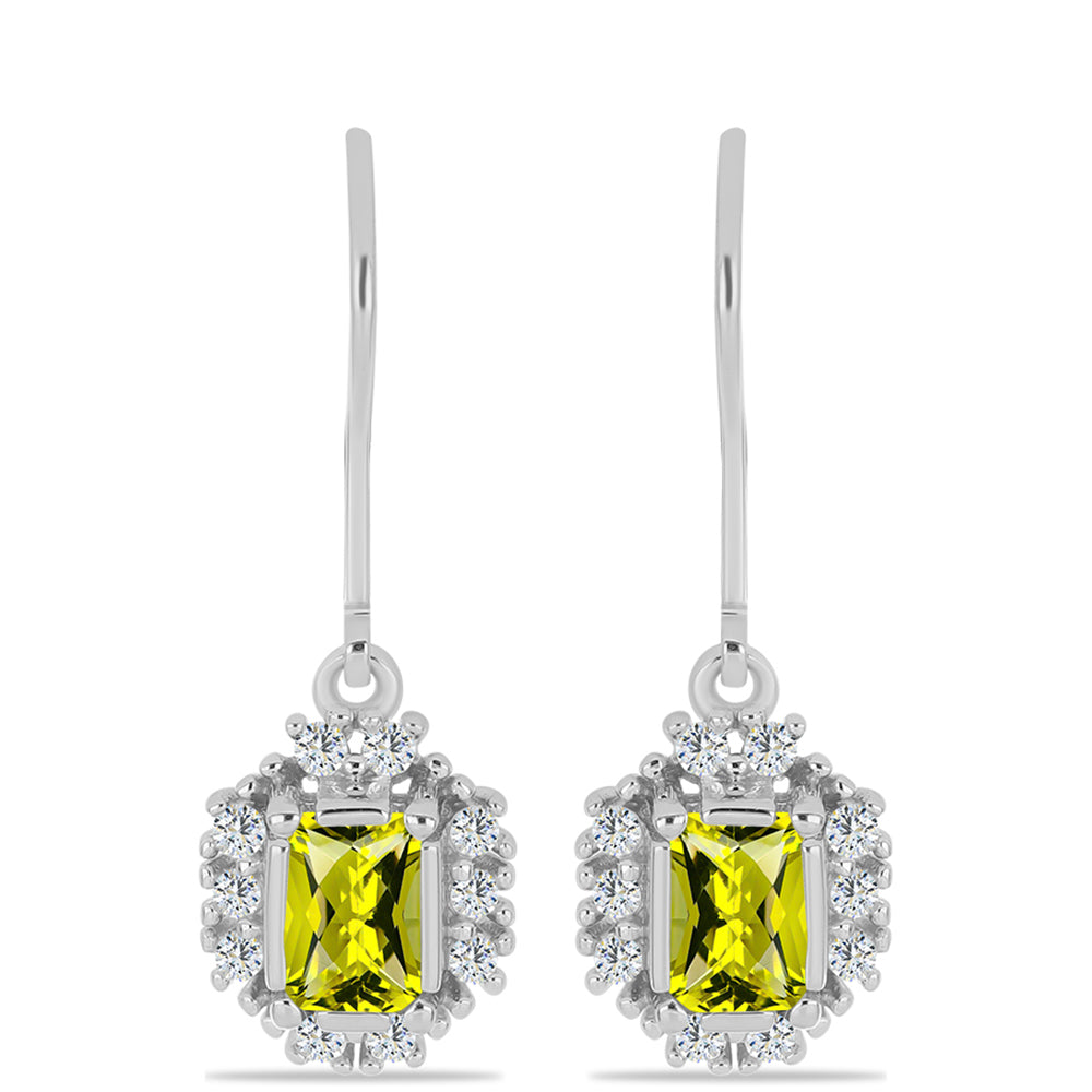 Pendientes de Plata con Topacio Limón y Topacio Blanco